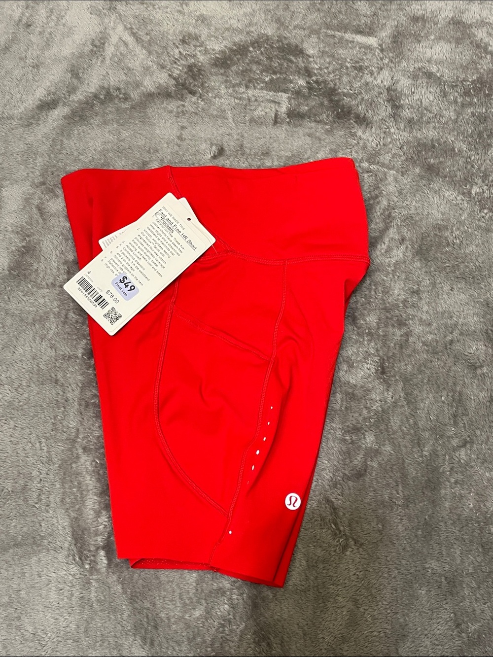 🆕 Lululemon Fast an Free HR Short 6” with Side Pockets in Oxford Red, size 4